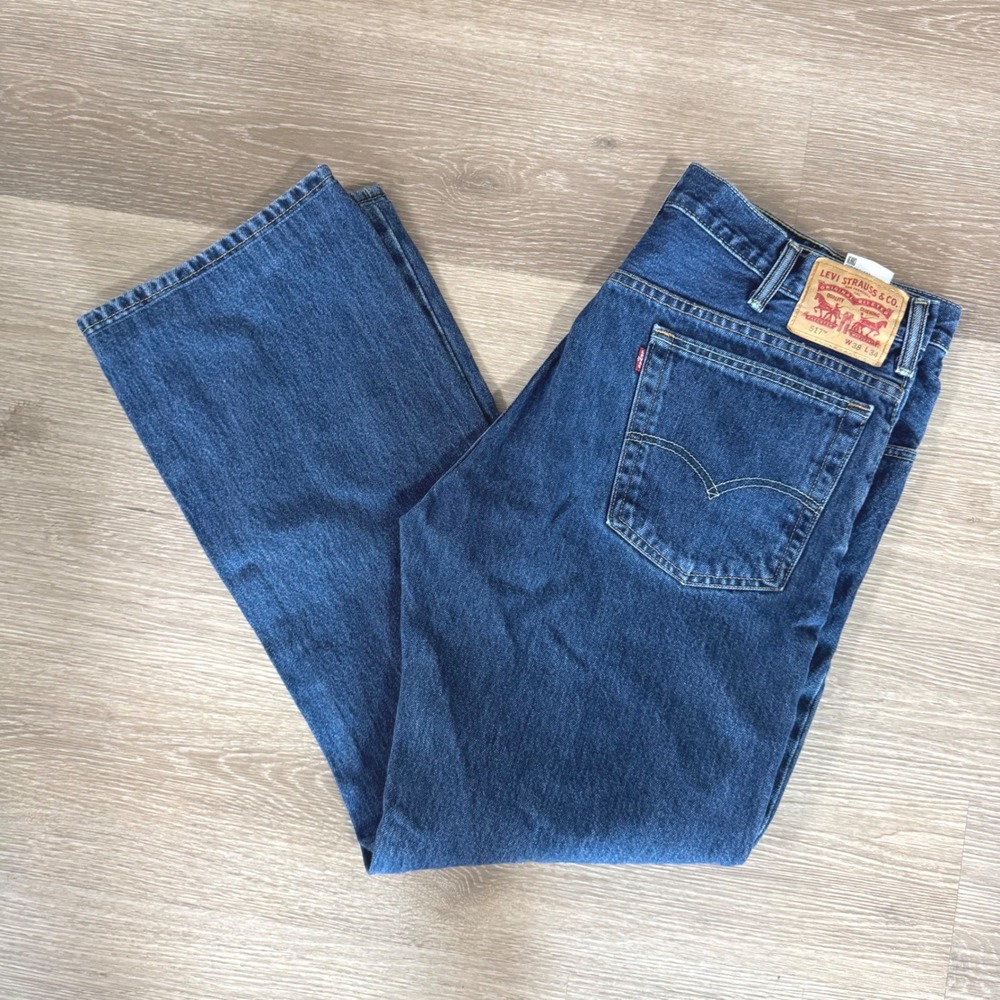 Levi's 517 Jeans Mens 38x34 Blue Regular Fit Straight Leg Bootcut Denim